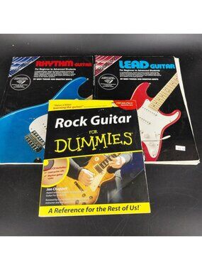 Vintage Rock Guitar Lesson Books Lot 3 Chappell Turner White Paperback Dummies